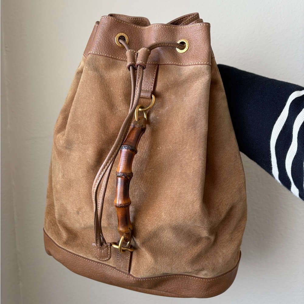 Gucci backpack suede leather, vintage